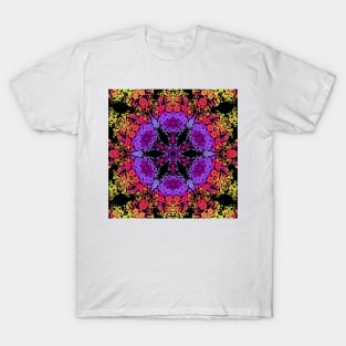 Dot Mandala Flower Purple Orange and Yellow T-Shirt